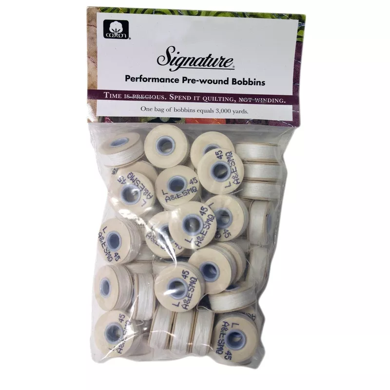 001 White Signature 40wt Cotton Bobbins