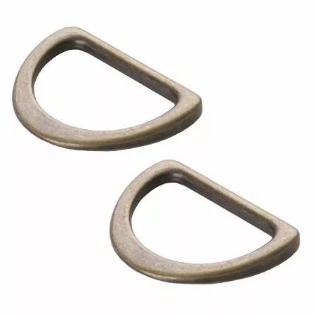 (2) 1 Flat D Ring Antique Brass - HAR1DRABTWO